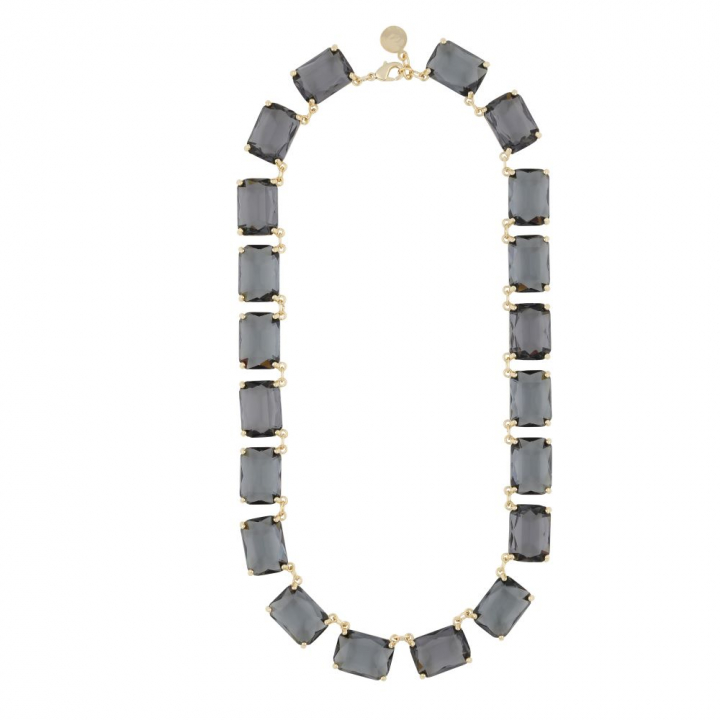 Swift big neck gold grey 42 cm in der Gruppe Halsketten / Goldhalsketten bei SCANDINAVIAN JEWELRY DESIGN (1280-0242-369-42)