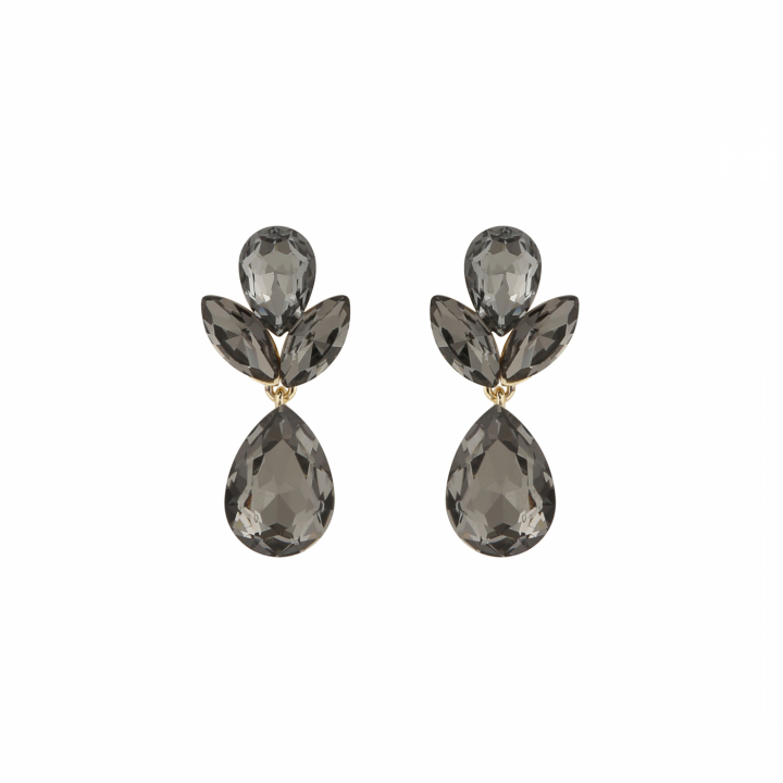 Swift drop pendant ear gold grey in der Gruppe Ohrringe / Goldohrringe bei SCANDINAVIAN JEWELRY DESIGN (1280-6300-369-ONE)