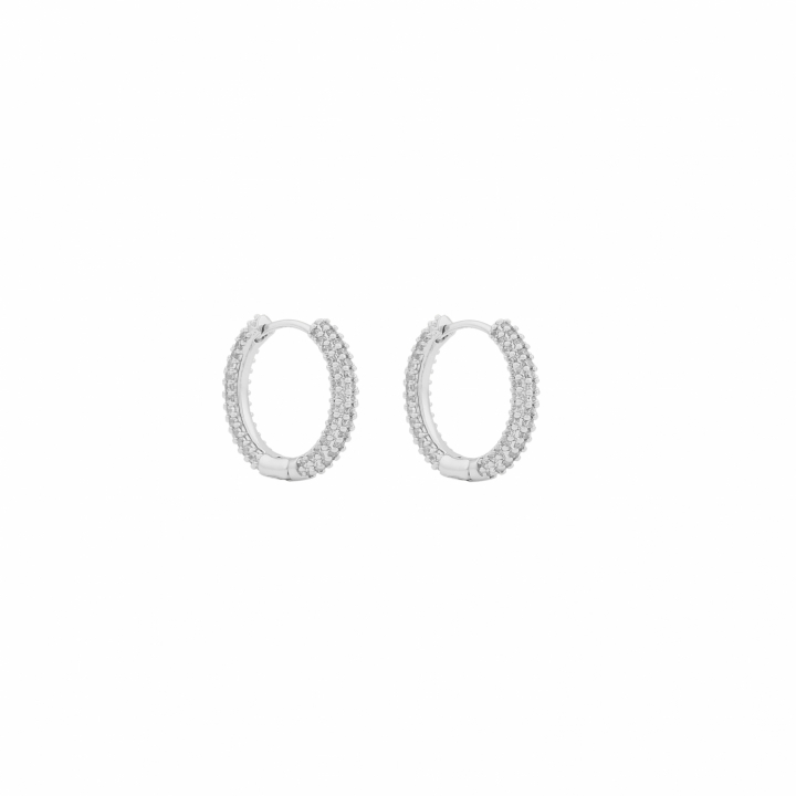 North ring ear 14mm Silber/clear-Onesize in der Gruppe Ohrringe / Silberohrringe  bei SCANDINAVIAN JEWELRY DESIGN (1289-7000-012-ONE)