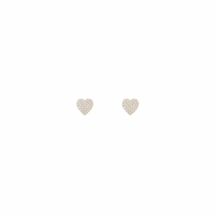 North mini heart ear Gold/clear-Onesize in der Gruppe Ohrringe / Goldohrringe bei SCANDINAVIAN JEWELRY DESIGN (1289-7500-251-ONE)
