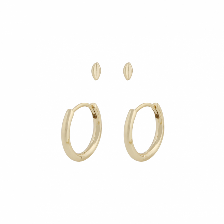 Meya Earring set Gold in der Gruppe Ohrringe / Goldohrringe bei SCANDINAVIAN JEWELRY DESIGN (1293-72009-257)