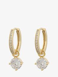 Lise ring stone pendant Earring Gold in der Gruppe Ohrringe / Goldohrringe bei SCANDINAVIAN JEWELRY DESIGN (1297-7800-251)