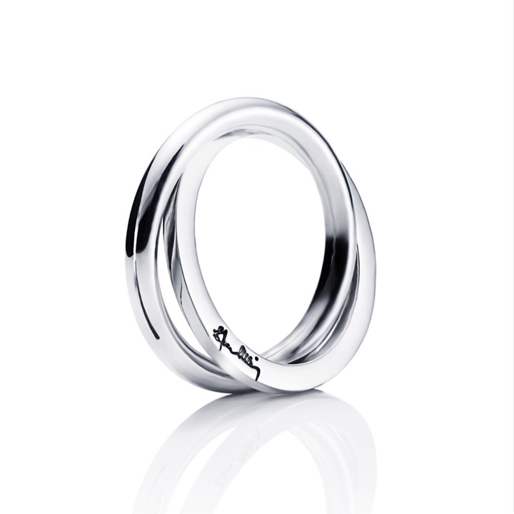Twosome Ring Silber in der Gruppe Ringe / Silberringe bei SCANDINAVIAN JEWELRY DESIGN (13-100-00519)