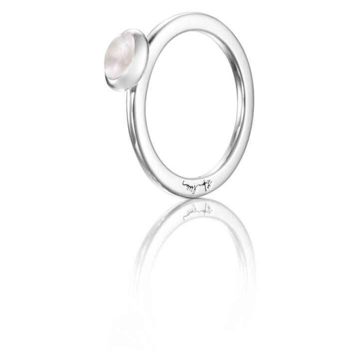 Love Bead Silber - Rose Quartz Ring Silber in der Gruppe Ringe / Silberringe bei SCANDINAVIAN JEWELRY DESIGN (13-100-01576)