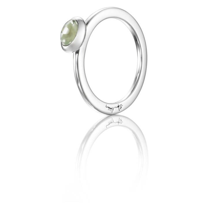 Love Bead Silber - Green Quartz Ring Silber in der Gruppe Ringe / Silberringe bei SCANDINAVIAN JEWELRY DESIGN (13-100-01577)