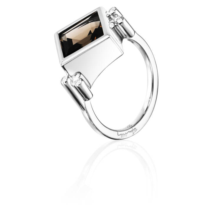 Shiny Memory - Smokey Quartz Ring Silber in der Gruppe Ringe / Silberringe bei SCANDINAVIAN JEWELRY DESIGN (13-100-01903)