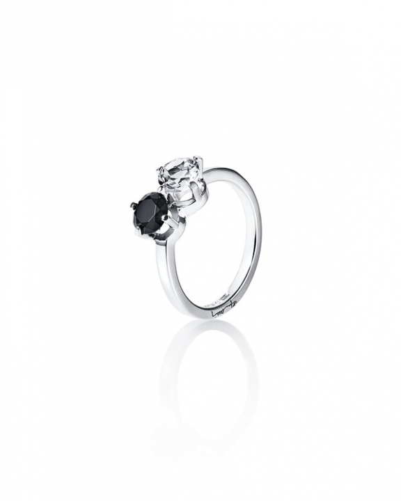 Product Image for Efva Attling The Storm & I Ring Silver Crystal Quartz/Onyx 15.00