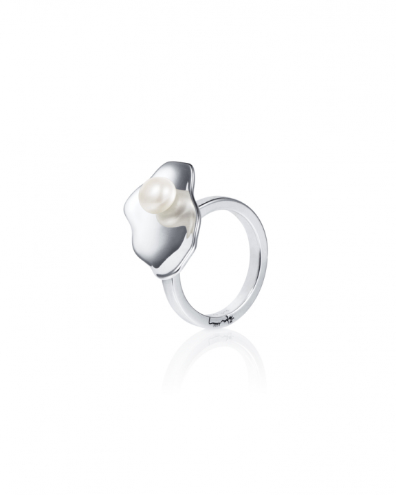 Oyster Ring Silber in der Gruppe Ringe / Perlenringe bei SCANDINAVIAN JEWELRY DESIGN (13-100-02136)