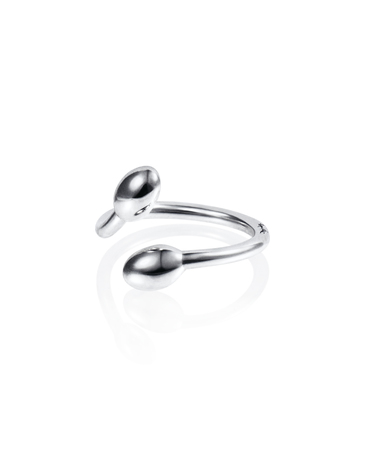 Love Bead Twin Ring Silver 15.50 in der Gruppe Ringe / Silberringe bei SCANDINAVIAN JEWELRY DESIGN (13-100-02180-1550)