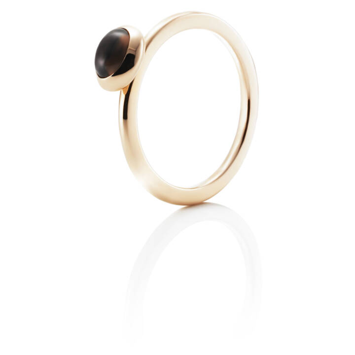 Love Bead - Smokey Quartz Ring Gold in der Gruppe Ringe / Goldringe bei SCANDINAVIAN JEWELRY DESIGN (13-101-00443)