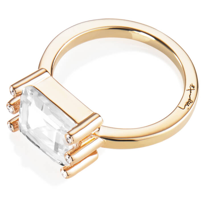 Beautiful Dreamer - Crystal Quartz Ring Gold in der Gruppe Ringe / Diamantringe bei SCANDINAVIAN JEWELRY DESIGN (13-101-01824)