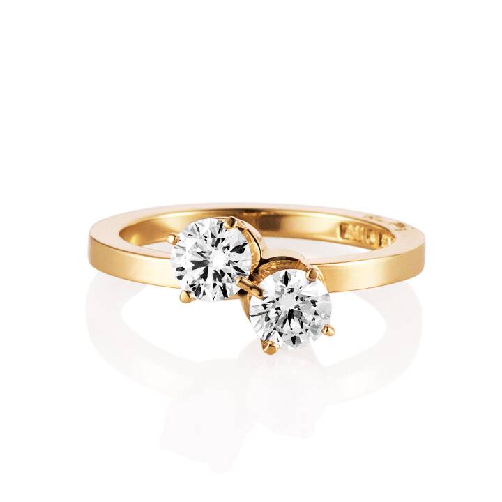 Twin Star Ring Gold in der Gruppe Ringe / Verlobungs- & Eheringe bei SCANDINAVIAN JEWELRY DESIGN (13-101-02054)