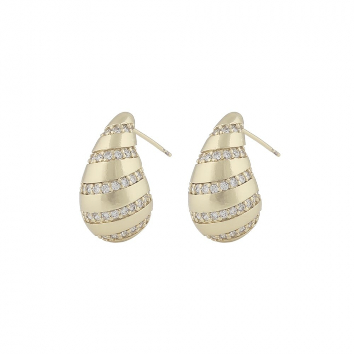 Yenni stone small ear gold in der Gruppe Ohrringe / Goldohrringe bei SCANDINAVIAN JEWELRY DESIGN (1302-6700-251)