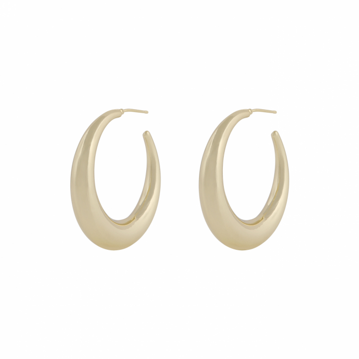 Bella medium ring earrings gold in der Gruppe Ohrringe / Goldohrringe bei SCANDINAVIAN JEWELRY DESIGN (1309-6200-257)