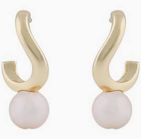 Julie small ear Gold white in der Gruppe Ohrringe / Goldohrringe bei SCANDINAVIAN JEWELRY DESIGN (1311-6400-362)