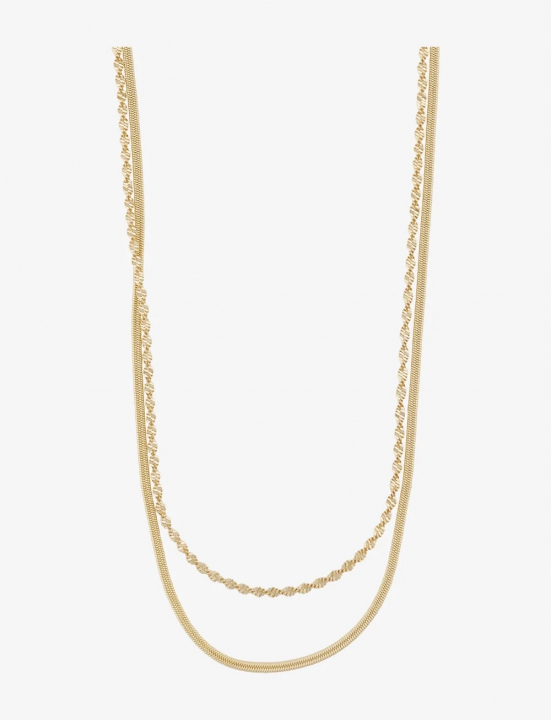 Serena double neck 45 Gold in der Gruppe Halsketten / Goldhalsketten bei SCANDINAVIAN JEWELRY DESIGN (1312-0645-257)