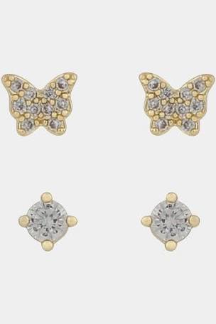 Vega ear set Gold clear in der Gruppe Ohrringe / Goldohrringe bei SCANDINAVIAN JEWELRY DESIGN (1313-6800-251)