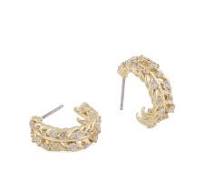 Vega stone oval ear Gold clear in der Gruppe Ohrringe / Goldohrringe bei SCANDINAVIAN JEWELRY DESIGN (1313-7200-251)