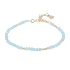 Harper neck 45 Gold light blue in der Gruppe Halsketten / Goldhalsketten bei SCANDINAVIAN JEWELRY DESIGN (1314-0145-378)