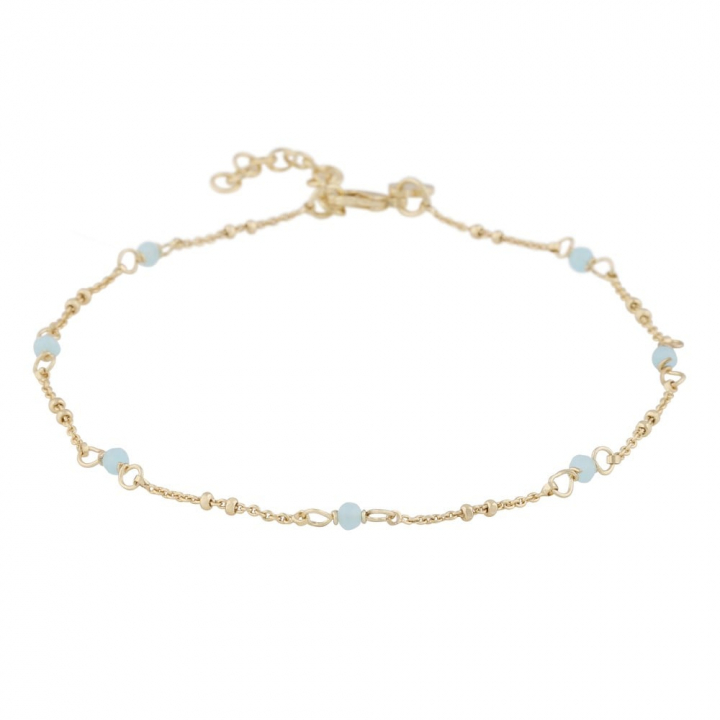 Harper chain anklet Gold light blue in der Gruppe Accessoires / Anklet bei SCANDINAVIAN JEWELRY DESIGN (1314-9200-378)