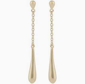 Lara drop chain Earring Gold in der Gruppe Ohrringe / Goldohrringe bei SCANDINAVIAN JEWELRY DESIGN (1324-6600-257)