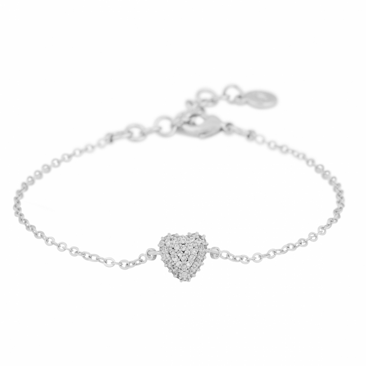 Stina heart chain brace Silber in der Gruppe Armbänder / Silberarmbänder bei SCANDINAVIAN JEWELRY DESIGN (1336-3700-012)