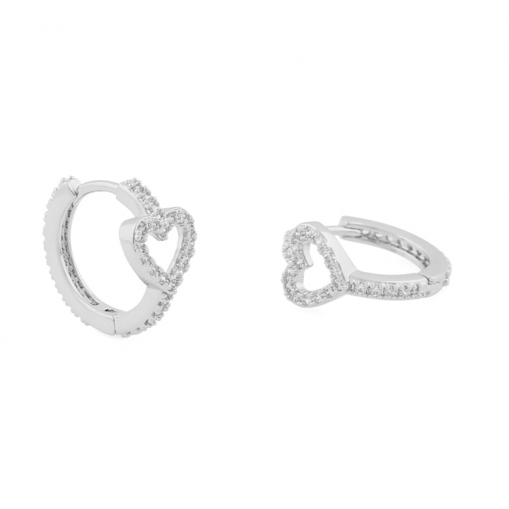 Nisi heart ring Earrings Silver in der Gruppe Ohrringe / Silberohrringe  bei SCANDINAVIAN JEWELRY DESIGN (1356-6400-012)