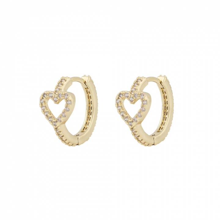 Nisi heart ring Earring Gold in der Gruppe Ohrringe / Goldohrringe bei SCANDINAVIAN JEWELRY DESIGN (1356-6400-251)