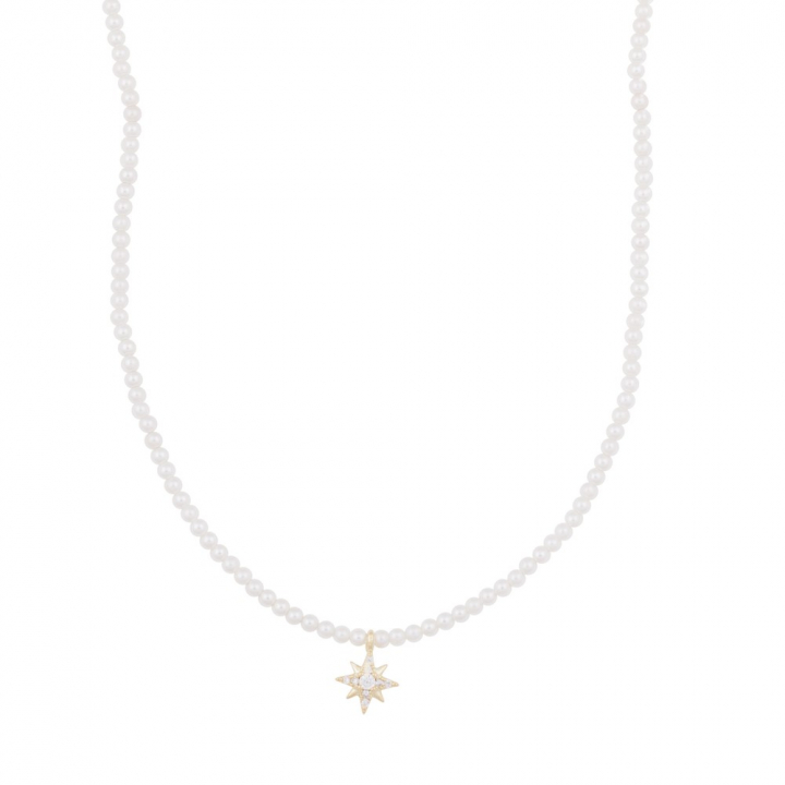 Stellaris pendant pearl neck gold in der Gruppe Halsketten / Goldhalsketten bei SCANDINAVIAN JEWELRY DESIGN (1357-0342-362)
