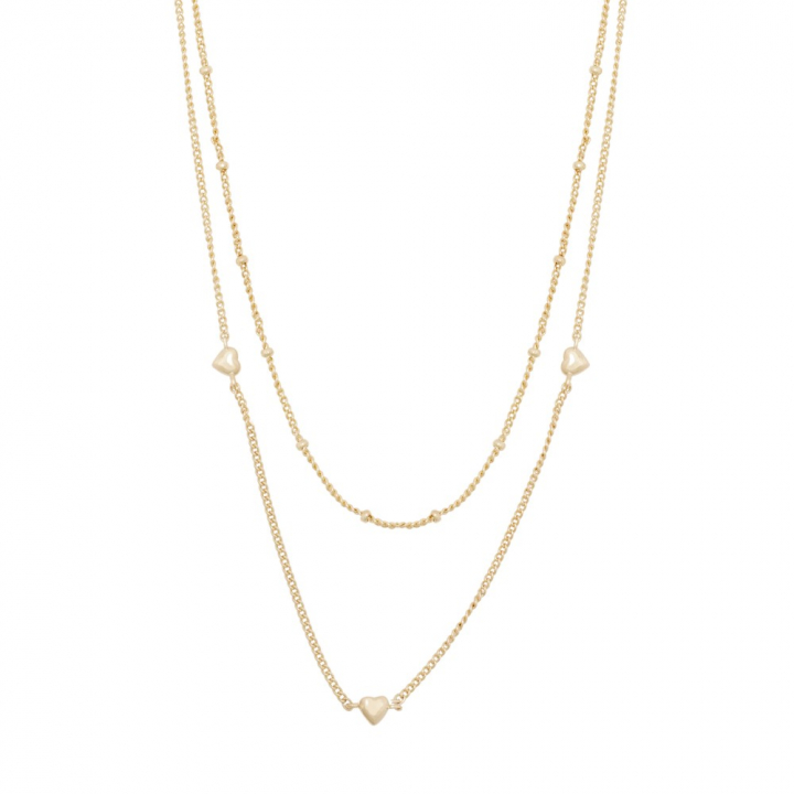 Lovely double chain neck 40 plain gold - 40 cm in der Gruppe Halsketten / Goldhalsketten bei SCANDINAVIAN JEWELRY DESIGN (1363-0140-257-40)
