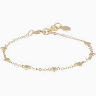 Lovely small hearts chain Bracelet Gold in der Gruppe Armbänder / Goldarmbänder bei SCANDINAVIAN JEWELRY DESIGN (1363-3500-257)