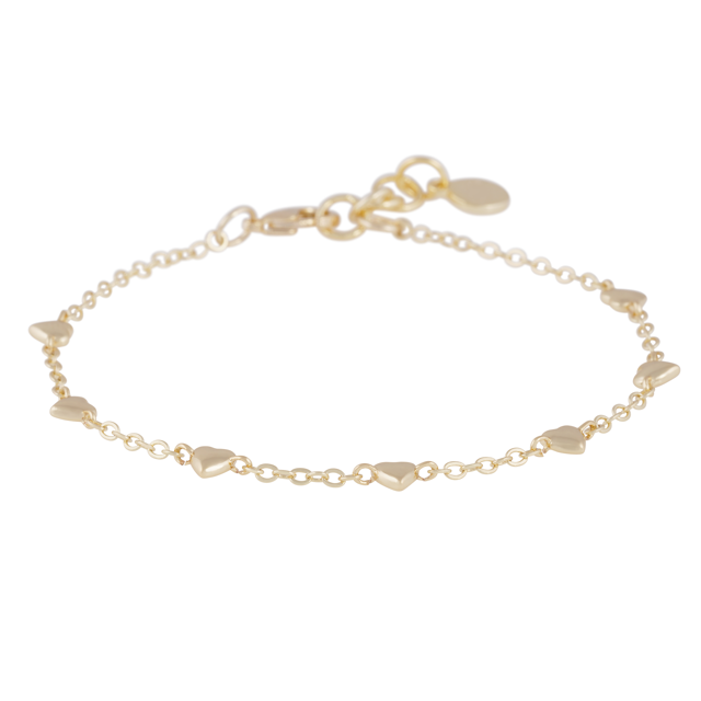 Lovely small hearts chain Bracelet Gold in der Gruppe Armbänder / Goldarmbänder bei SCANDINAVIAN JEWELRY DESIGN (1363-3500-257)