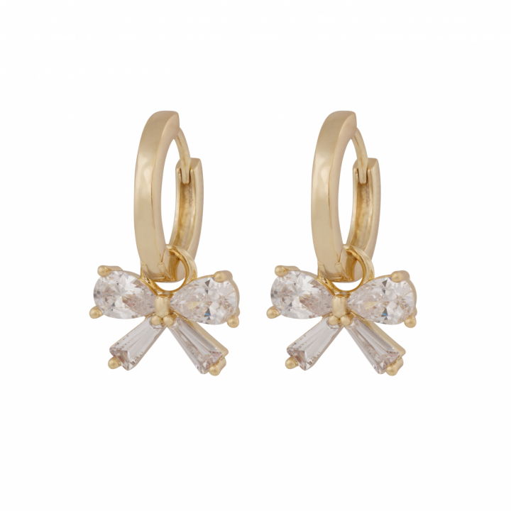 Eira bow ring Earrings Gold in der Gruppe Ohrringe / Goldohrringe bei SCANDINAVIAN JEWELRY DESIGN (1368-6900-251)