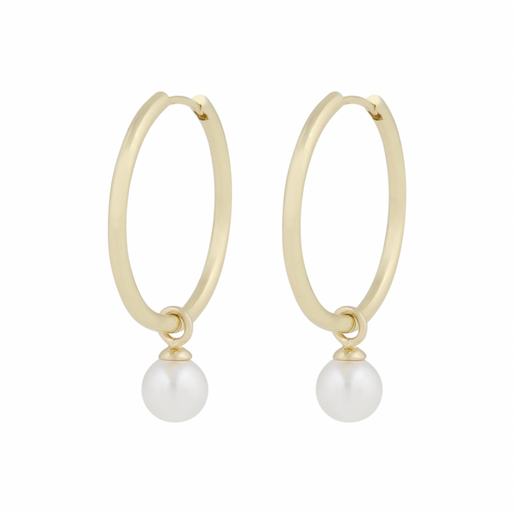 Karan pendant ring Earrings Gold in der Gruppe Ohrringe / Perlenohrringe bei SCANDINAVIAN JEWELRY DESIGN (1399-6400-362)