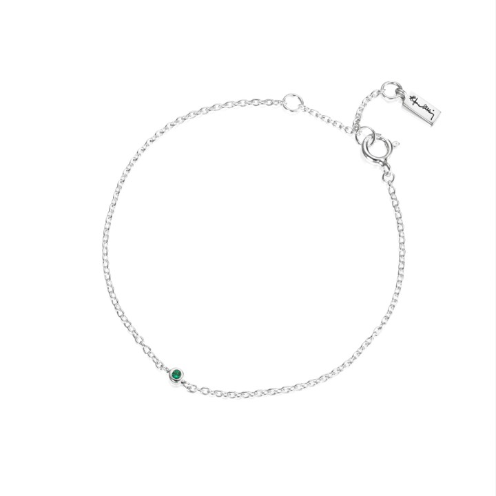Micro Blink - Green Emerald Armbänder Silber 16-19 cm in der Gruppe Armbänder / Silberarmbänder bei SCANDINAVIAN JEWELRY DESIGN (14-100-01893-1619)