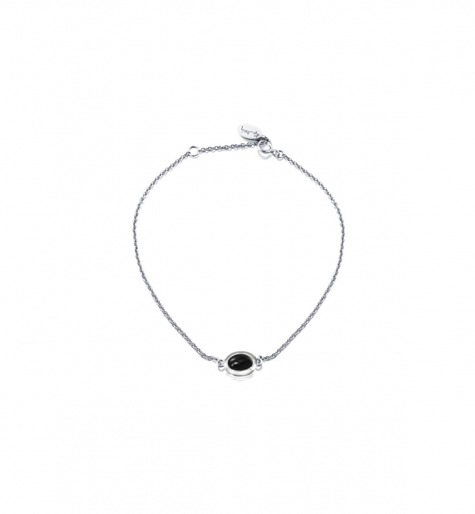 Love bead Bracelet Silver - onyx in der Gruppe Armbänder / Silberarmbänder bei SCANDINAVIAN JEWELRY DESIGN (14-100-02415-1619)