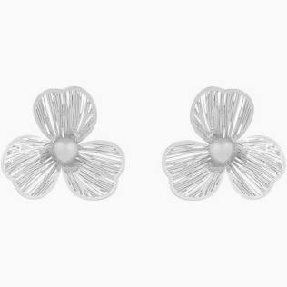 Flora petal Earrings Silver in der Gruppe Ohrringe / Silberohrringe  bei SCANDINAVIAN JEWELRY DESIGN (1400-6400-256)