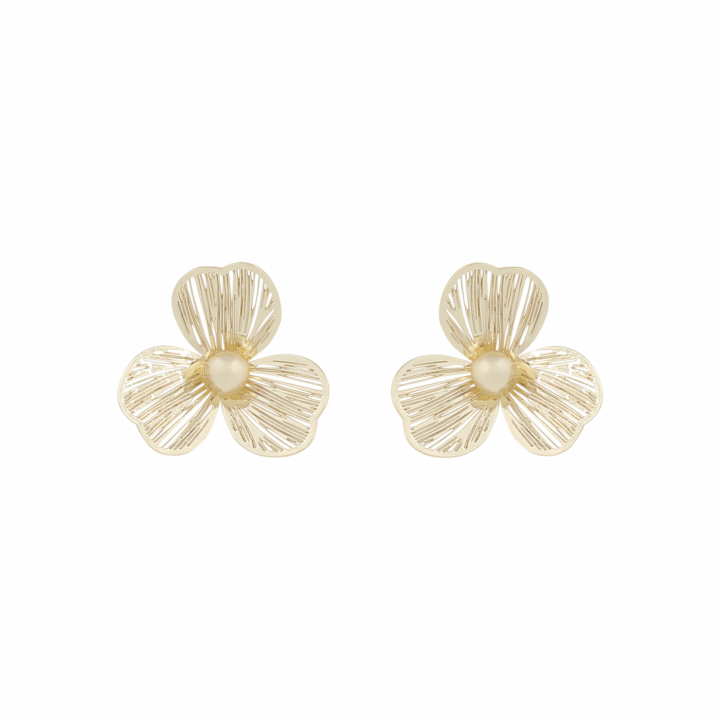 Flora petal Earrings Gold in der Gruppe Ohrringe / Goldohrringe bei SCANDINAVIAN JEWELRY DESIGN (1400-6400-257)