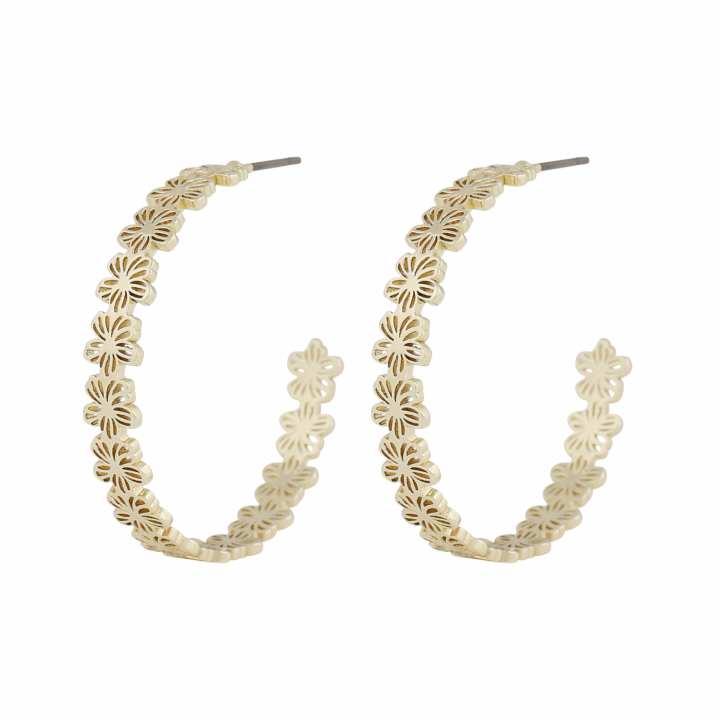 Flora daisy oval Earrings Gold in der Gruppe Ohrringe / Goldohrringe bei SCANDINAVIAN JEWELRY DESIGN (1400-7100-257)