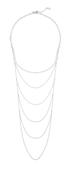 CU draped Halsketten Silber 90 cm in der Gruppe Halsketten / Silberhalsketten bei SCANDINAVIAN JEWELRY DESIGN (1421210009)