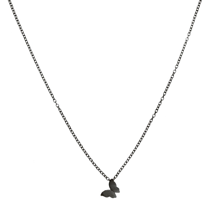 Butterfly Halsketten Black 40-45 cm in der Gruppe Halsketten / Silberhalsketten bei SCANDINAVIAN JEWELRY DESIGN (1422140004)