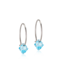 NT Ear Ring 14 mm, Bicone 6 mm, Aquamarine in der Gruppe Ohrringe / Silberohrringe  bei SCANDINAVIAN JEWELRY DESIGN (15-1247-05)