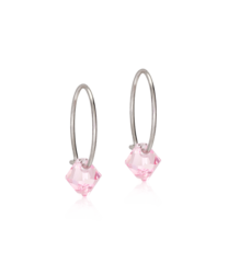 NT Ear Ring 14 mm, Bicone 6 mm, Light rose in der Gruppe Ohrringe / Silberohrringe  bei SCANDINAVIAN JEWELRY DESIGN (15-1247-24)