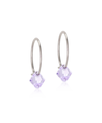 NT Ear Ring 14 mm, Bicone 6 mm, Violet in der Gruppe Ohrringe / Silberohrringe  bei SCANDINAVIAN JEWELRY DESIGN (15-1247-26)