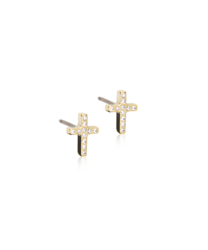 GT Brilliance Cross 8 mm, Crystal in der Gruppe Ohrringe / Goldohrringe bei SCANDINAVIAN JEWELRY DESIGN (15-13171-01)