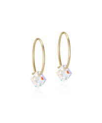 GT Ear Ring 14 mm, Bicone 6 mm, Rainbow in der Gruppe Ohrringe / Goldohrringe bei SCANDINAVIAN JEWELRY DESIGN (15-1347-02)