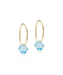 GT Ear Ring 14 mm, Bicone 6 mm, Aquamarine in der Gruppe Ohrringe / Goldohrringe bei SCANDINAVIAN JEWELRY DESIGN (15-1347-05)