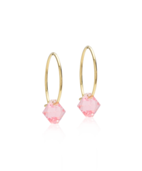 GT Ear Ring 14 mm, Bicone 6 mm, Light Rose in der Gruppe Ohrringe / Goldohrringe bei SCANDINAVIAN JEWELRY DESIGN (15-1347-24)