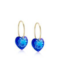 GT Ear Ring 14 mm, Heart 10 mm, Sapphire in der Gruppe Ohrringe / Goldohrringe bei SCANDINAVIAN JEWELRY DESIGN (15-1355-04)