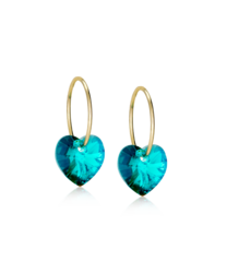 GT Ear Ring 14 mm, Heart 10 mm, Turquoise in der Gruppe Ohrringe / Goldohrringe bei SCANDINAVIAN JEWELRY DESIGN (15-1355-11)